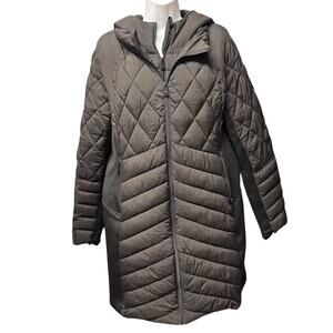 Bernardo Performance Long Quilted Puffer Coat Hooded XL Recycled Insulation